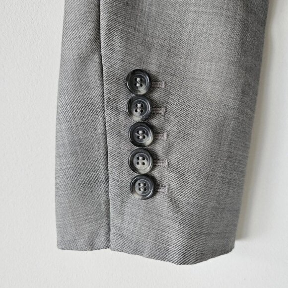 New AKRIS Strada Grey Wool Silk Melange 1 Button Long Pasotti Blazer Jacket 8 - Picture 4 of 7